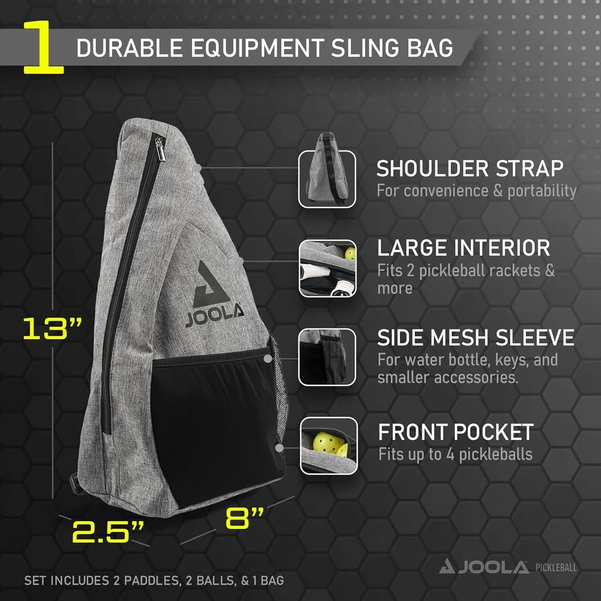 JOOLA Essentials Pickleball Paddle Set (2 Paddles, Balls and Bag)